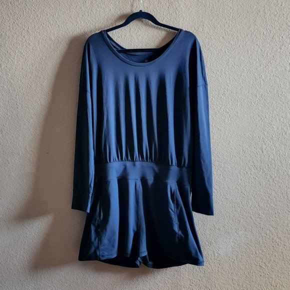 Sweaty Betty Pants - Sweaty Betty Gary black long sleeve romper size L